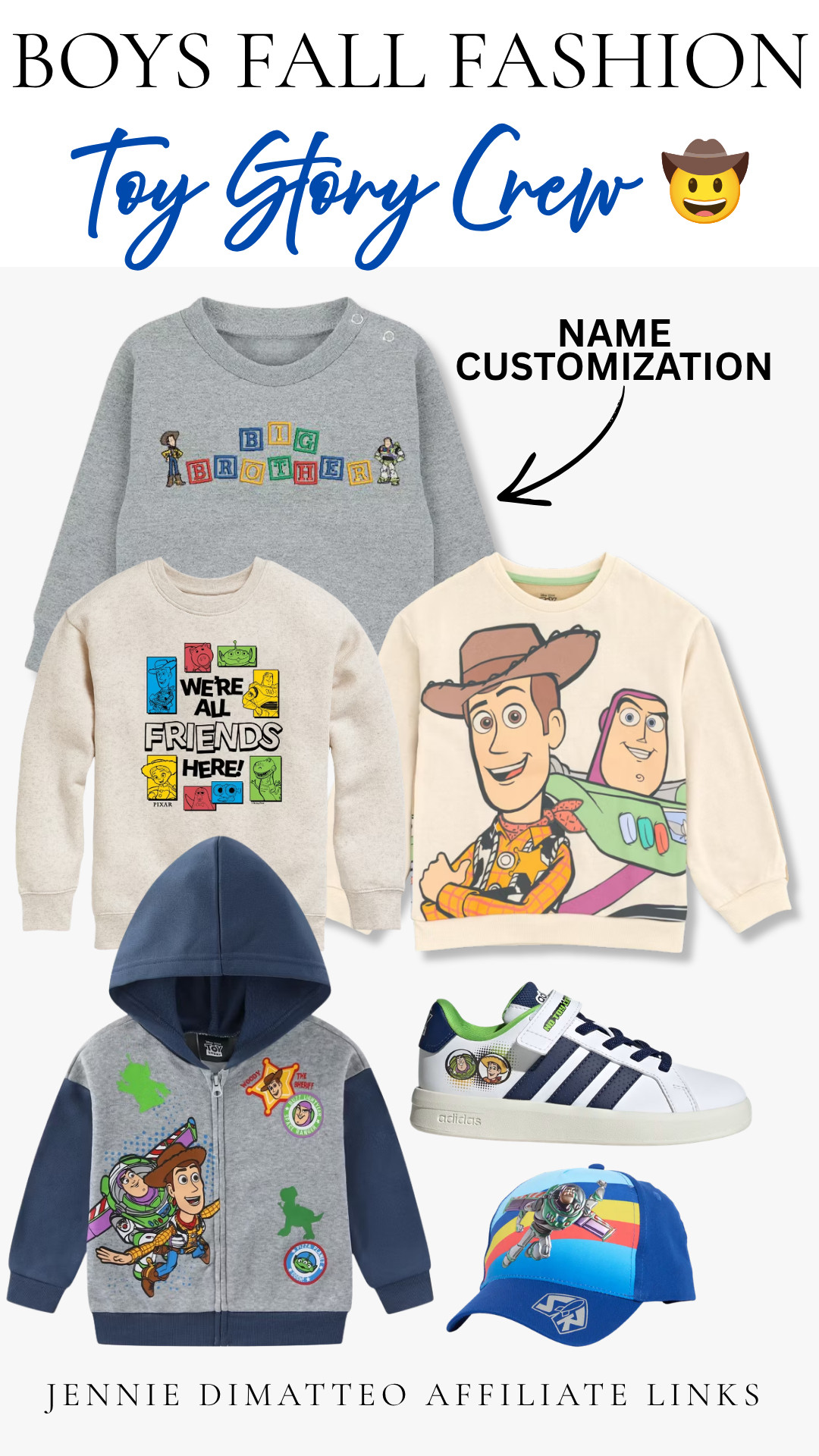 Calling all Toy Story fans 🤠🚀💙 rounded up some of the cutest fall finds for the boys — even found a personalized sweatshirt!!

#BoysFallFashion #ToyStory #ToyStoryStyle #DisneyKids #DisneyStyle #BoysFashion #KidsFallFashion #BoyMom #BoysOutfits #KidsStyle #FallOutfits #CharacterStyle #DisneyFinds #LTKKids #LTKFamily #LTKFinds 

 #LTKootd #LTKBaby #LTKKids