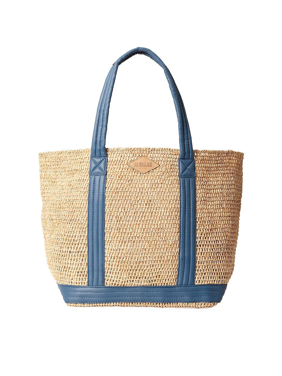 Women's Large Raffia Tote Bag - Natural Denim | Saks Fifth Avenue