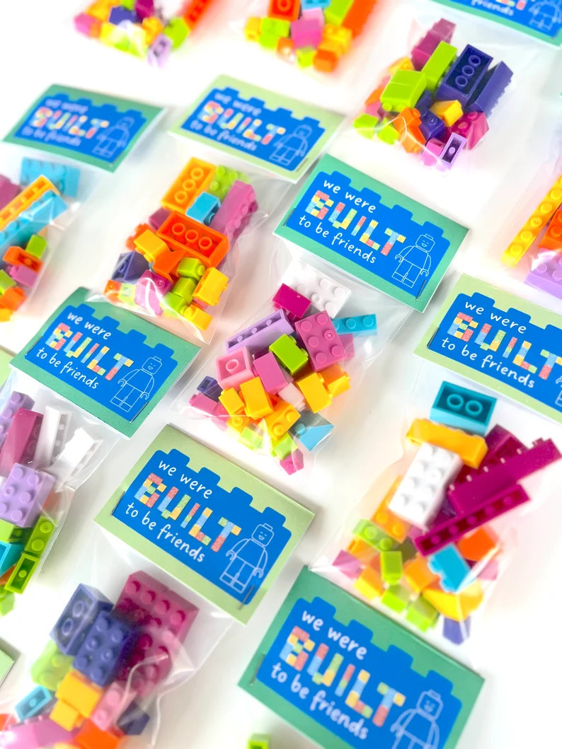 We Were Built to be Friends Valentine - Building Block Valentines Classroom Gift - Sold Sets of 5... | Etsy (US)