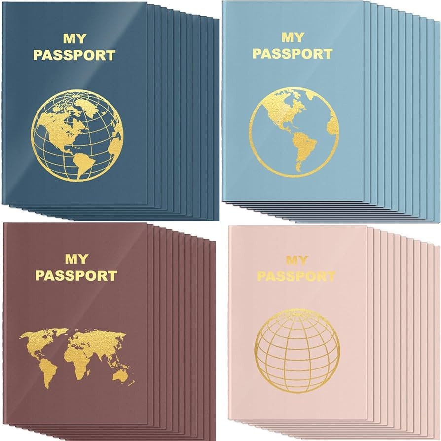 Lincia 48 Pcs Blank Passport Notebook Fake Passport Book Travel Journal Book Bulk Coloring Kids T... | Amazon (US)