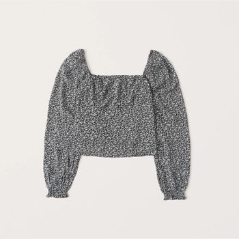 Long-Sleeve Squareneck Top | Abercrombie & Fitch (US)