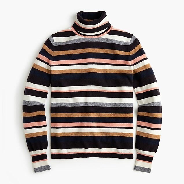 Turtleneck sweater in striped everyday cashmere | J. Crew US