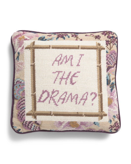 11x11 Drama Needlepoint Pillow | TJ Maxx