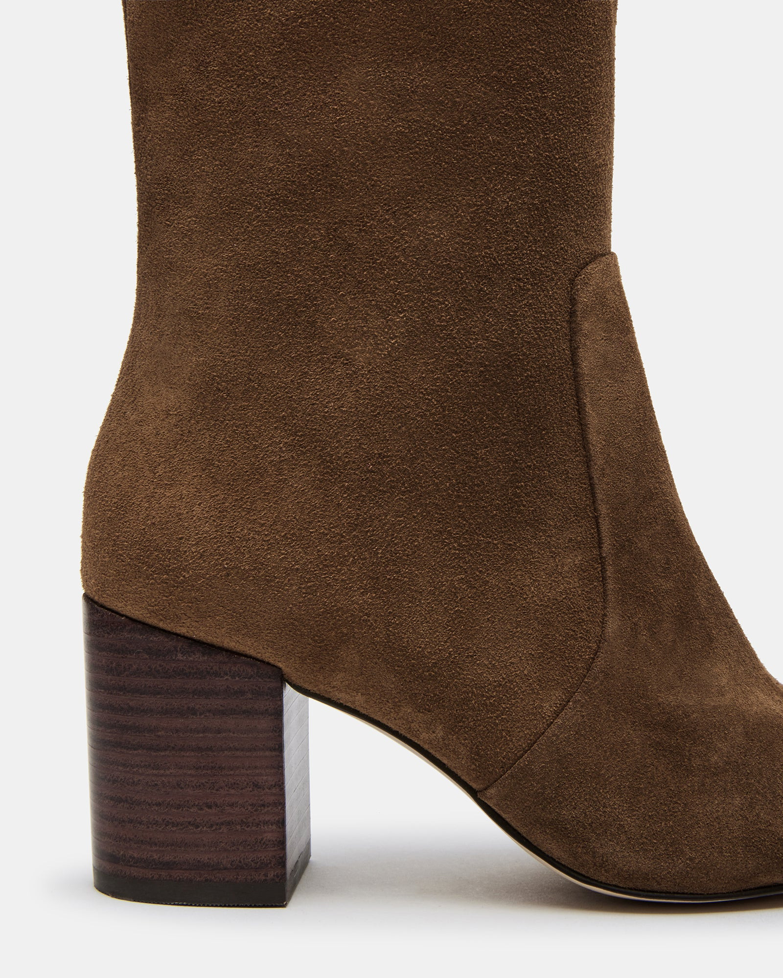 SKYLINE Chestnut Suede Knee-High Pointed Toe Boot | Women's Boots | Steve Madden (US)