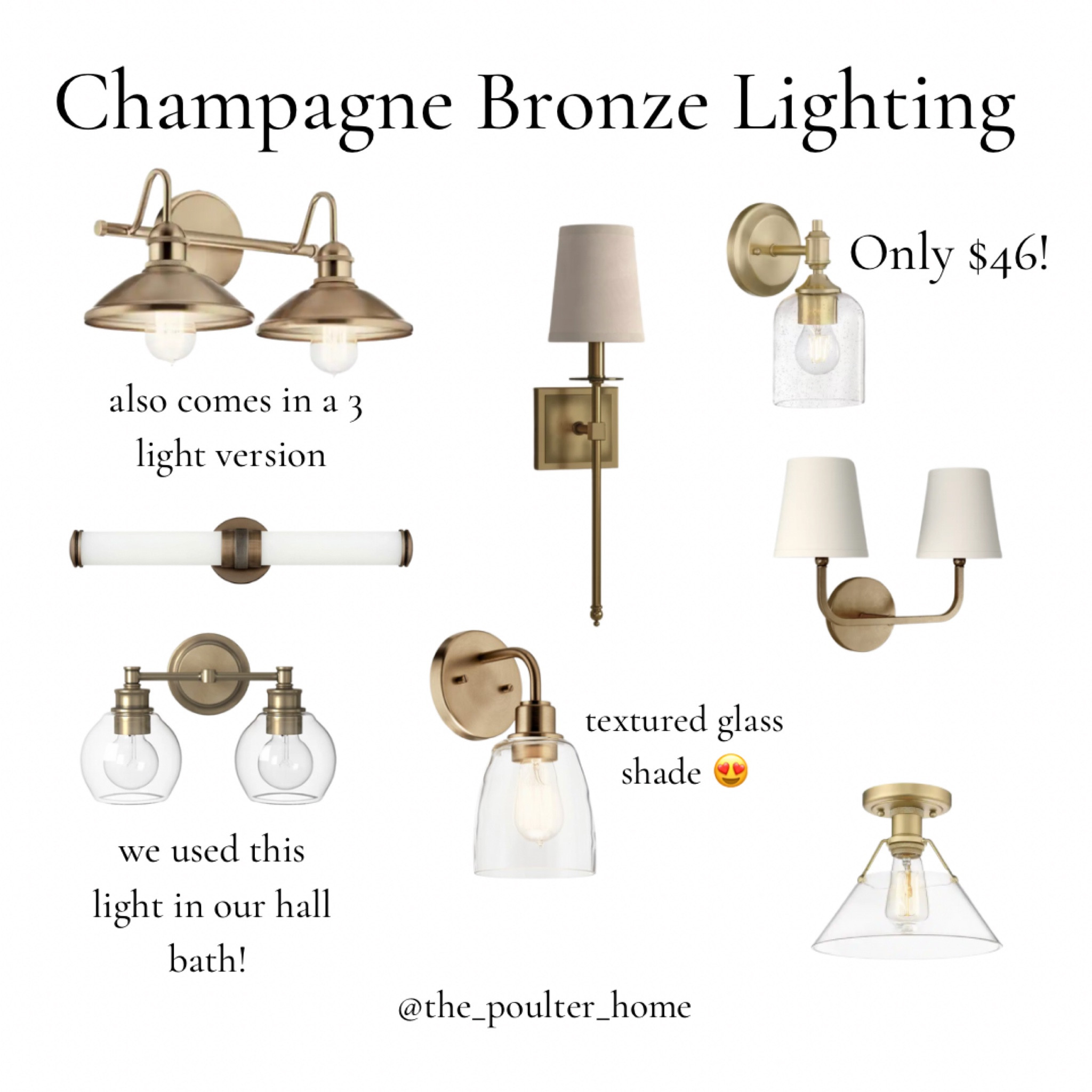 Champagne bronze deals kitchen light fixtures