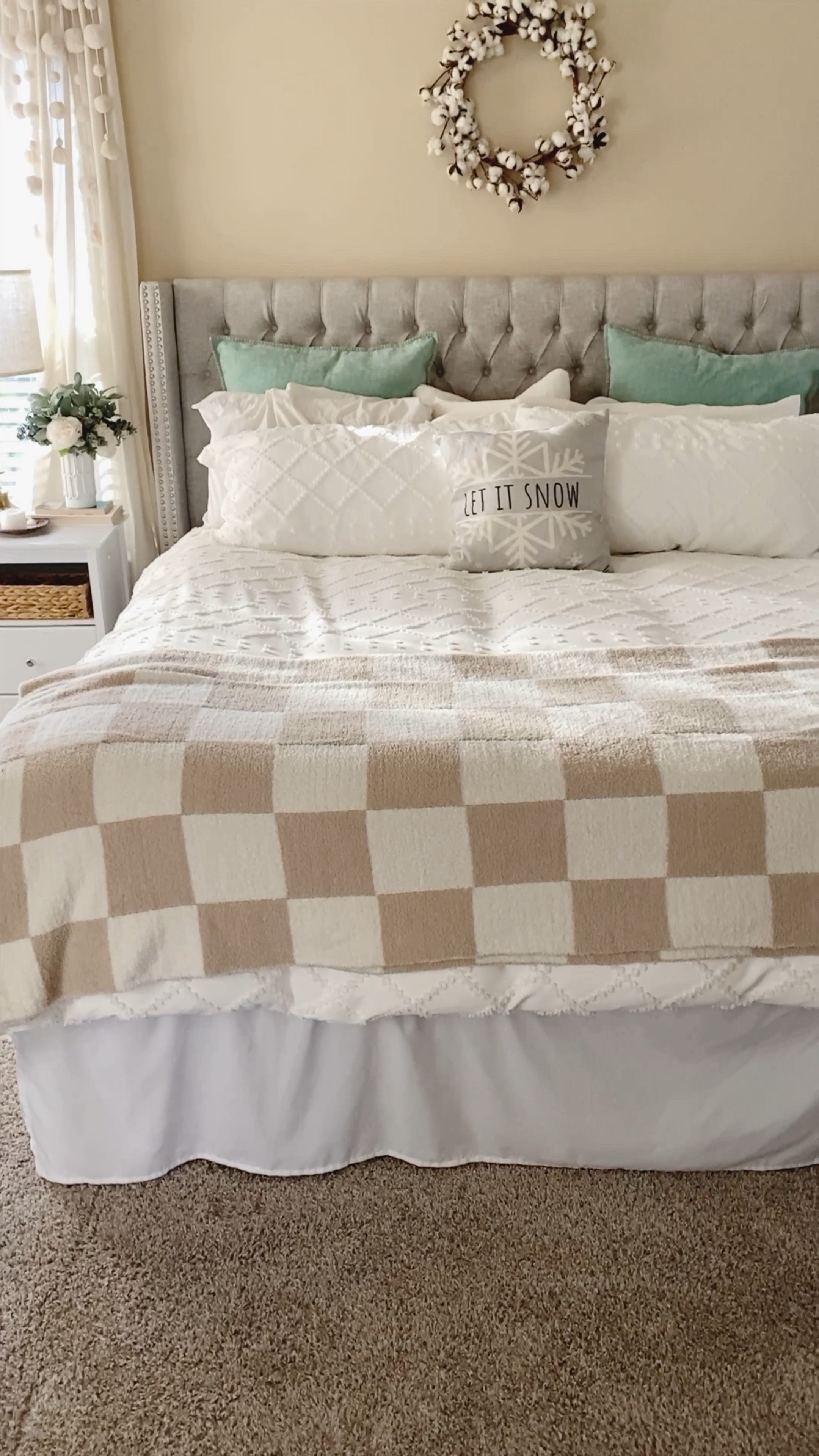 My new bed skirt made a big difference covering my adjustable bed frame! 

Bedroom | master bedroom | checkered throw blanket | checker throw blanket | euro pillows | tufted headboard | bed skirt | boho farmhouse bedroom | boho bedding | king size bedding | white bedding 

#LTKfindsunder50 #LTKsalealert #LTKhome