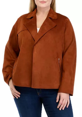 Philosophy Plus Size Faux Suede Moto Jacket | Belk