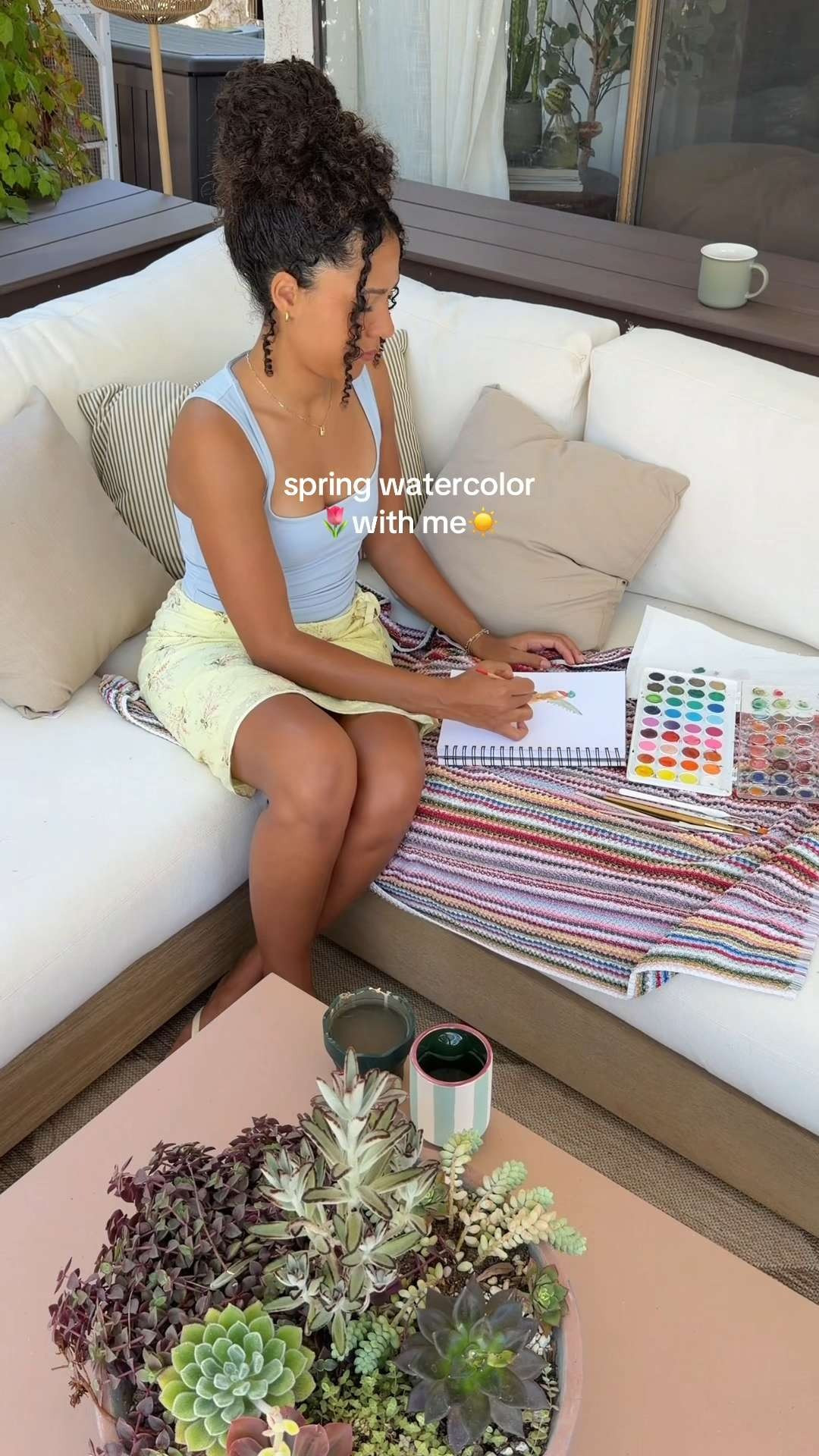 spring traditions going strong🎨🌷 what else should i paint for spring? i usually get my practice inspo from pinterest but i’d love some more ideas🥹 #cozyhobbies #watercolor #watercolorpainting #springhobbies #crafts #yard #homedecor #decor #home #backayrd
 

 #LTKselfcare #LTKSeasonal #LTKHome