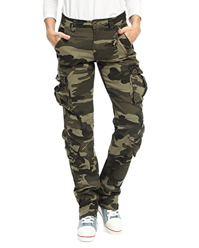 Women's Cargo Work Pants Stretch Cotton Casual Camo Combat Travel Pants with 8 Pockets, Relaxed F... | Amazon (US)