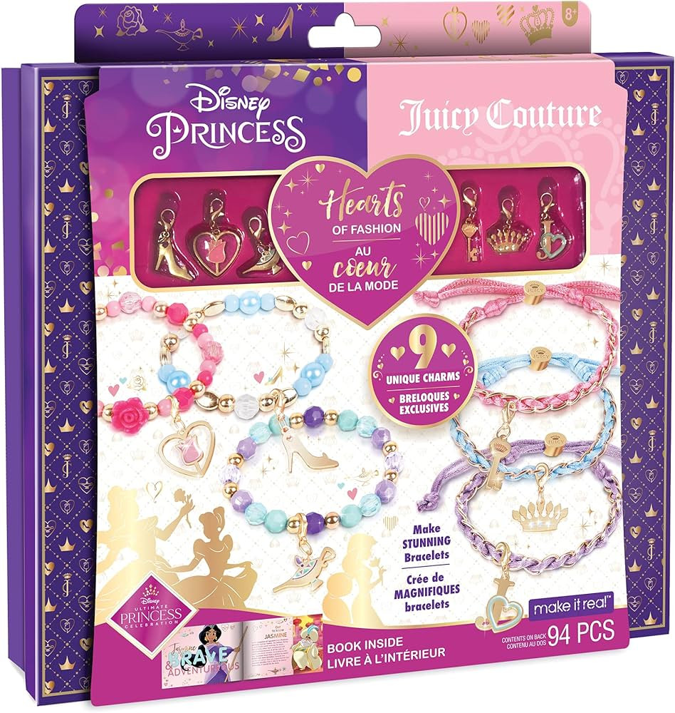 Make It Real - Disney Princess X Juicy Couture Hearts of Fashion - DIY Charm Bracelet Making Kit ... | Amazon (US)