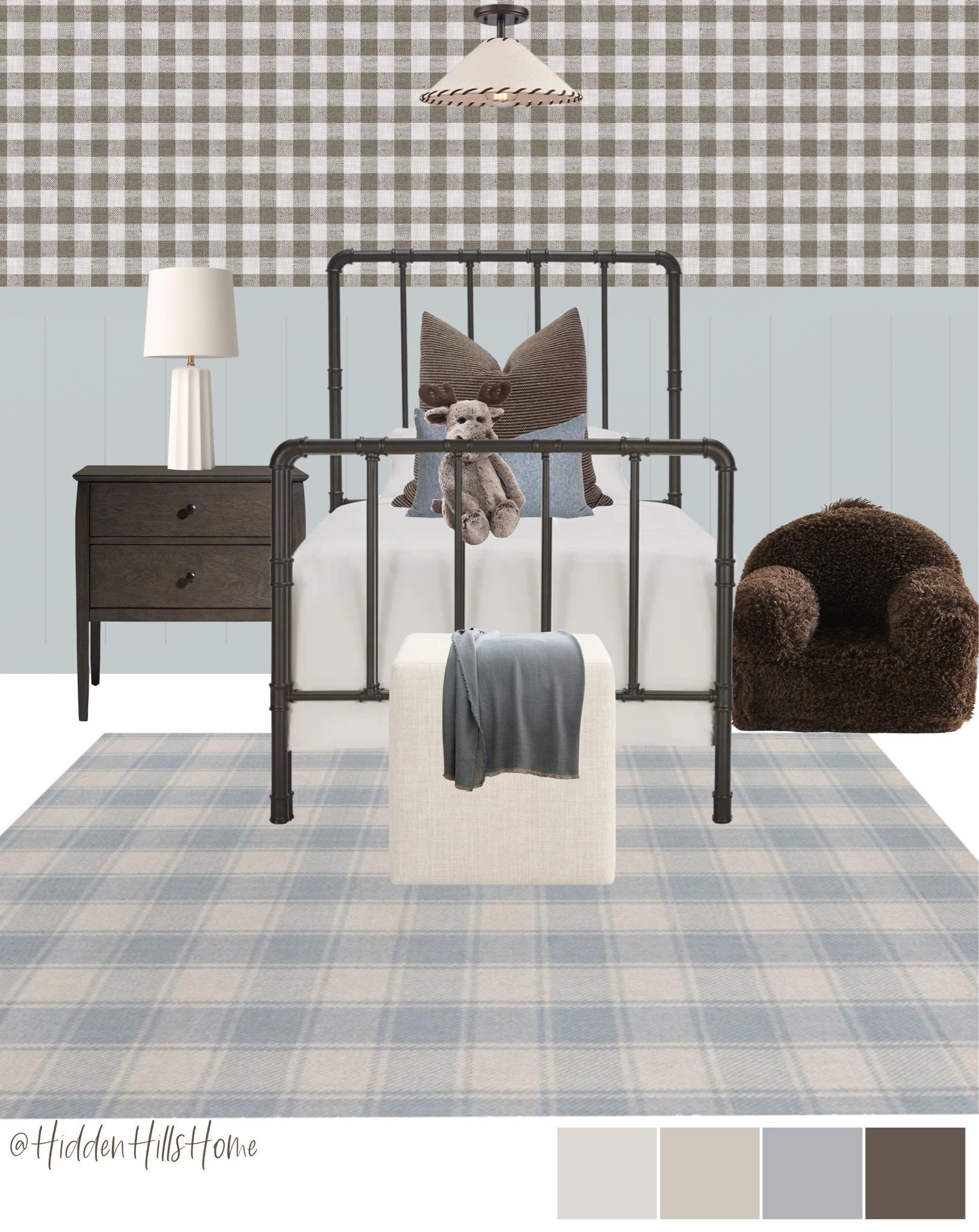 Boys Bedroom, boys room decor ideas, kids bedroom mood board, home decor Inspo, boys room design #boysroom
Paint color is SW Krypton

#LTKHome #LTKSaleAlert #LTKKids