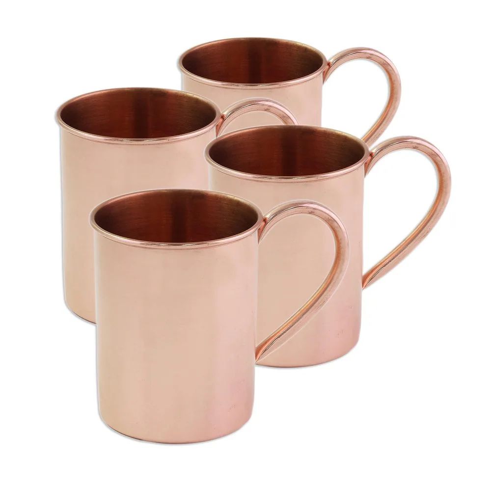 Handmade Set of 4 Copper Mugs, 'Toast to Friendship' (India) (Mugs) | Bed Bath & Beyond