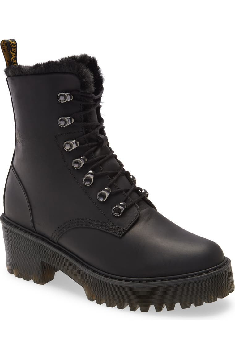 Leona Faux Fur Lined Block Heel Platform Boot | Nordstrom