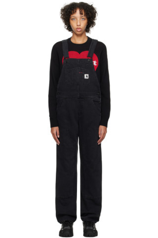 Carhartt Work In Progress - Black Bib Double Knee Overalls | SSENSE