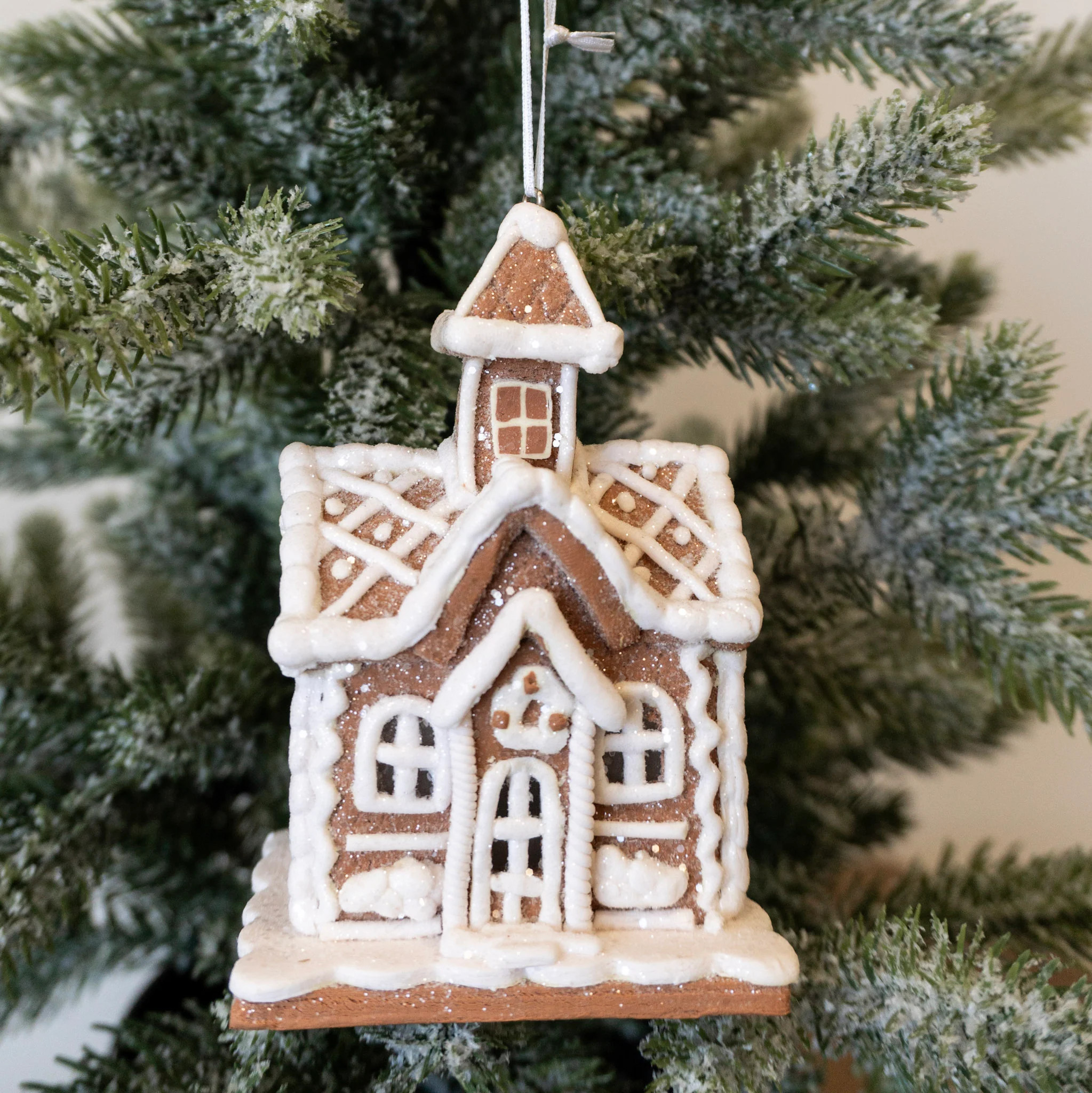 Lighted Gingerbread House Ornament (1) | Eco Chic Home
