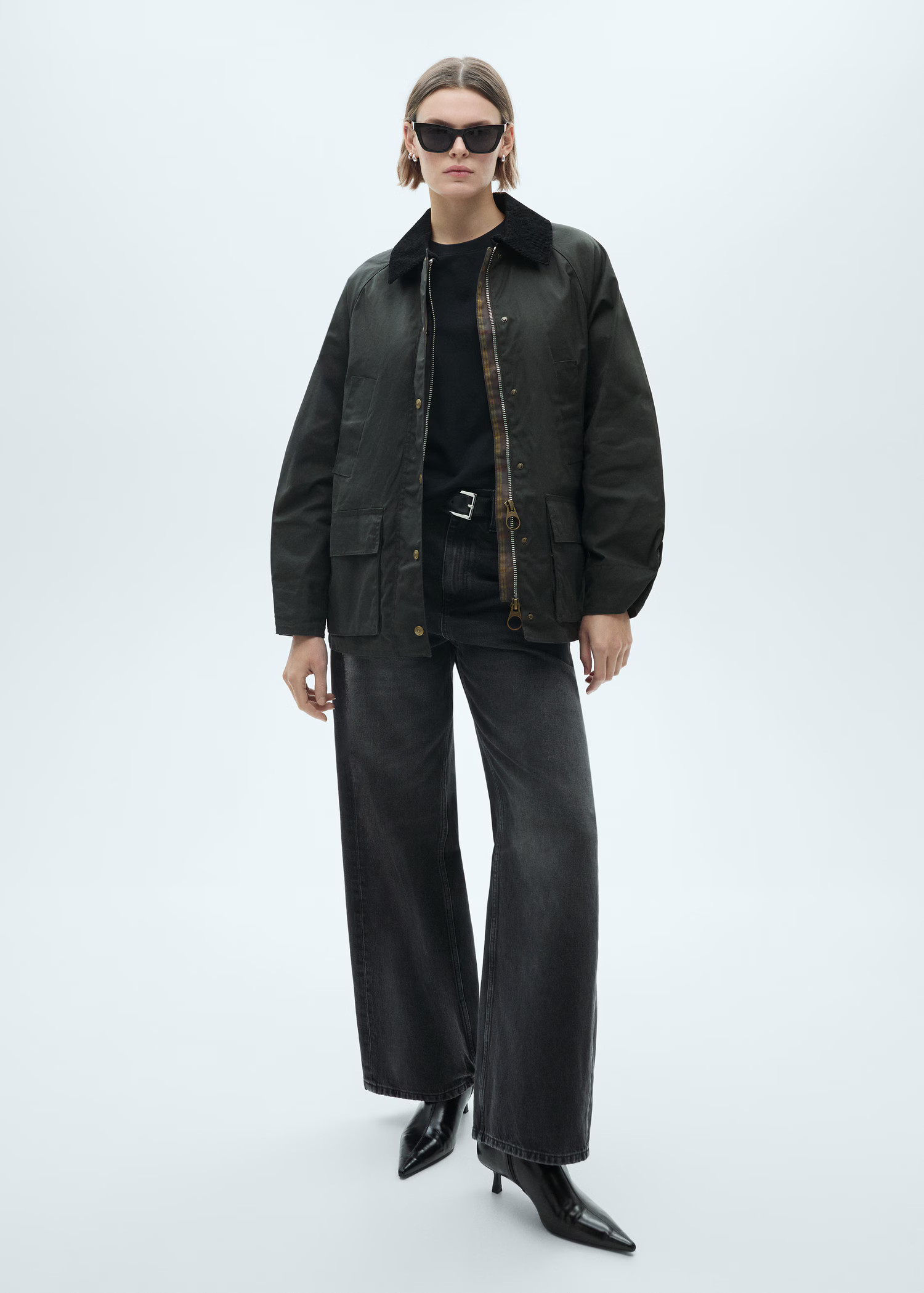 Waxed-effect parka - Woman | MANGO USA | MANGO (US)