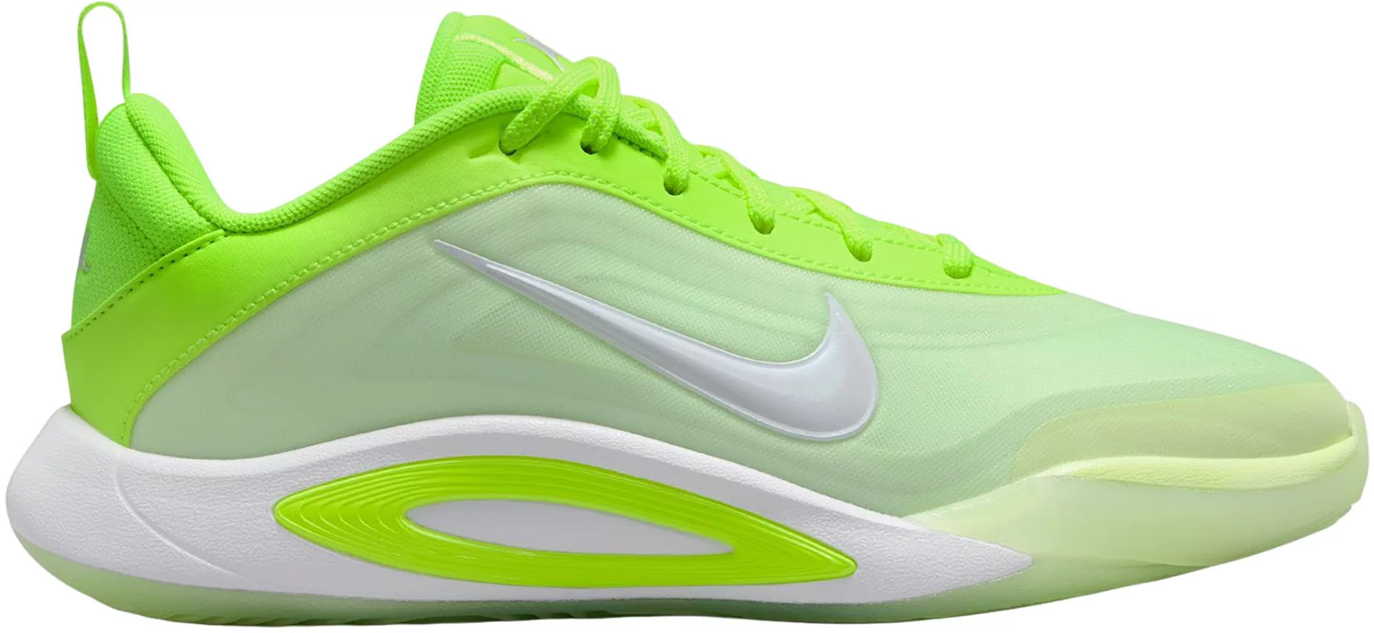 Nike Kids' Grade School A'One 'Lem and Lime' Basketball Shoes, Size 1, Volt/White-Barely Volt | DICK'S Sporting Goods