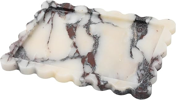 Marble Tray 10.8" x 8", Marble Vanity Tray, Bathroom, Decor for Trinket Perfume Jewelry Candle, W... | Amazon (US)