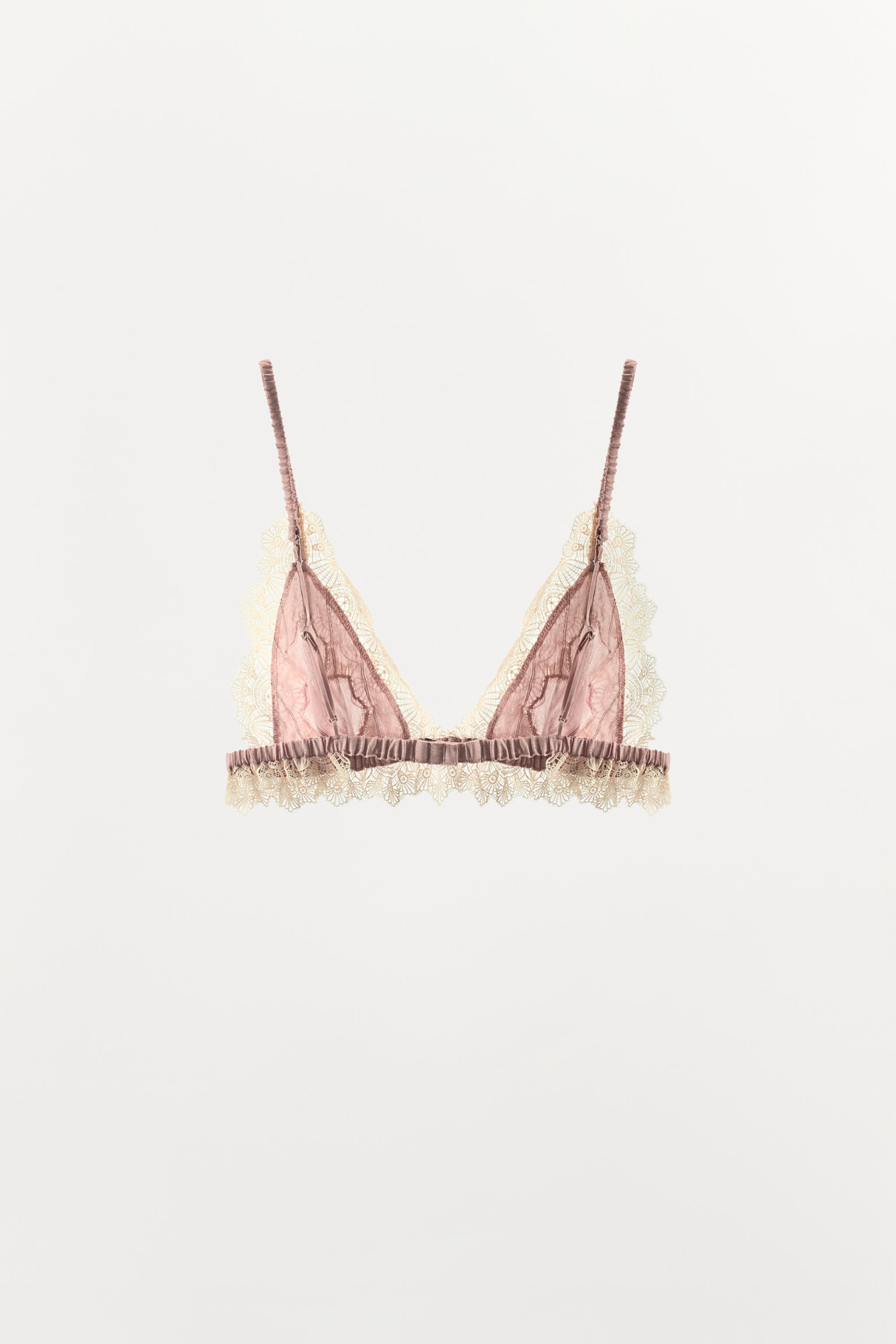 STRIPED LACE BRA | Zara UK