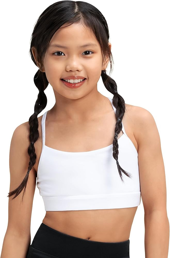 Stelle Girls Sports Bra Training Bra Spaghetti Strap Y Back Bra Yoga Crop Top for Teens Kids | Amazon (US)