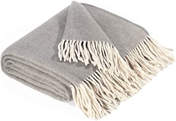 Farridoro Wool Throw Blankets 51Inches with 67Inches All Season Use Soft Fringe Throws and Blanke... | Amazon (US)