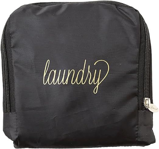 Miamica Soft Travel Laundry Bag with Zipper and Drawstring, Black & Gold, 21” x 22” – Keep ... | Amazon (US)