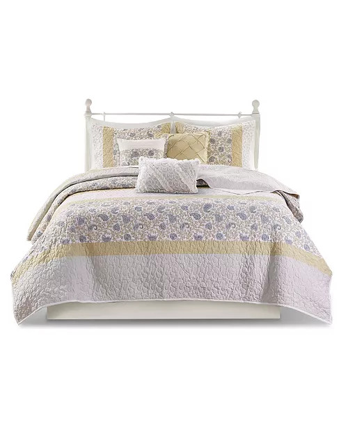 Dawn Soft Cotton Percale 6-Pc. Quilt Set, Full/Queen | Macy's