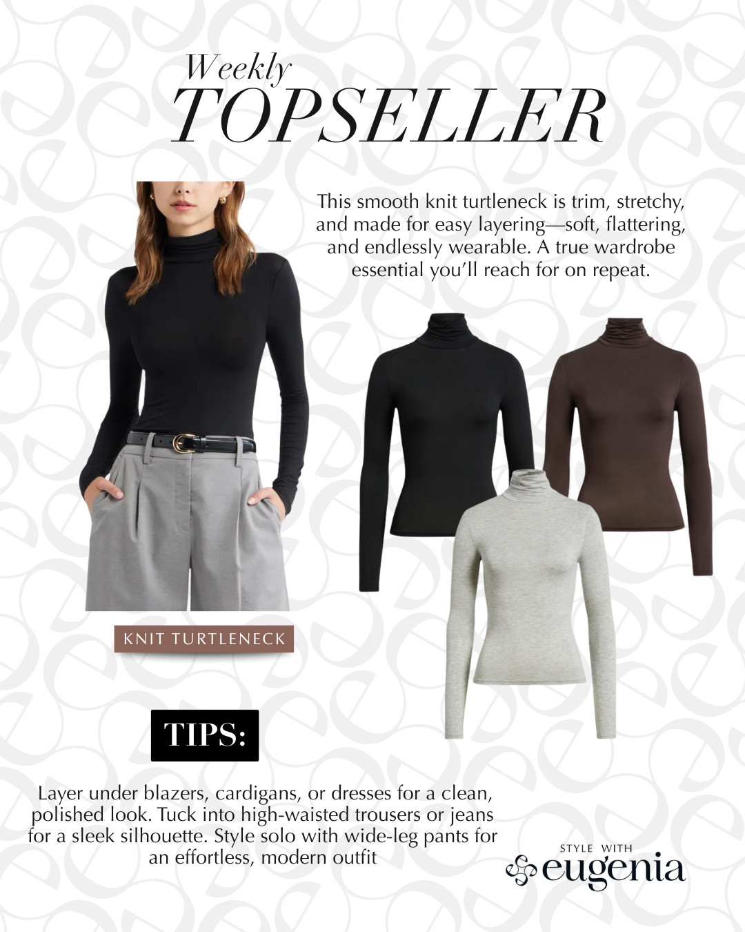 A top seller this week—and a true wardrobe workhorse. This smooth knit turtleneck is trim, stretchy, and made for easy layering or wearing solo. Soft, flattering, and endlessly wearable, it’s the kind of essential you reach for again and again. 

 #LTKGiftGuide #LTKHoliday #LTKootd