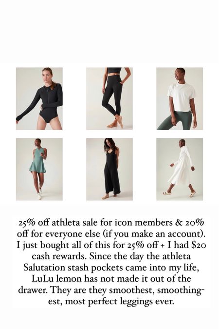 Athleta sale 25% off! Absolutely my #1 most shopped brand. I love! The Salutation leggings changed my life. 

#LTKsalealert #LTKfit #LTKcurves