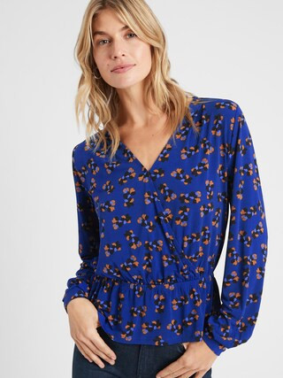 Matte Jersey Wrap Top | Banana Republic Factory