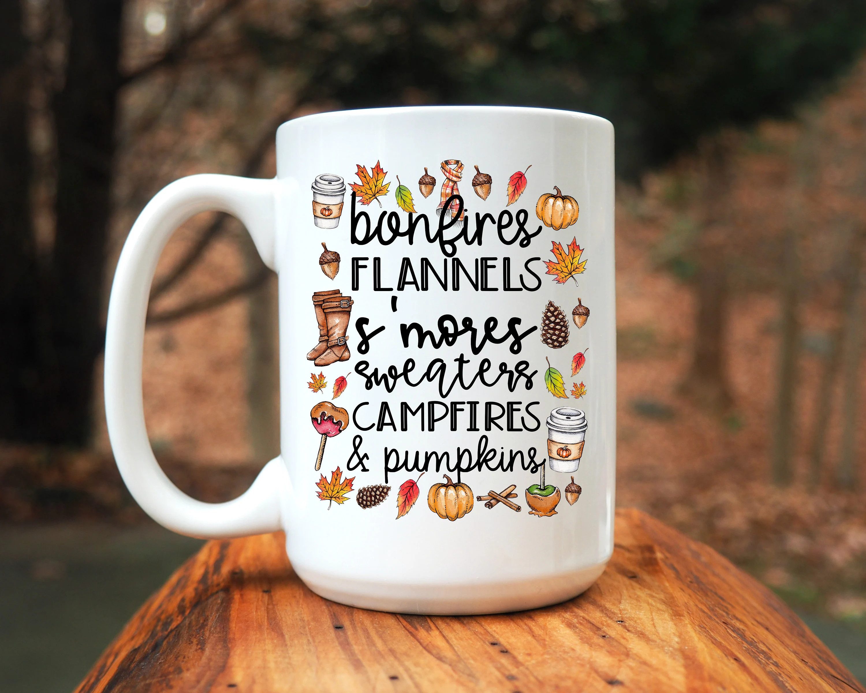 Fall Mug- I love Fall Mug, Basic Fall Girl Mug, Bonfires, Campfires, and Pumpkin Spice | Etsy (US)