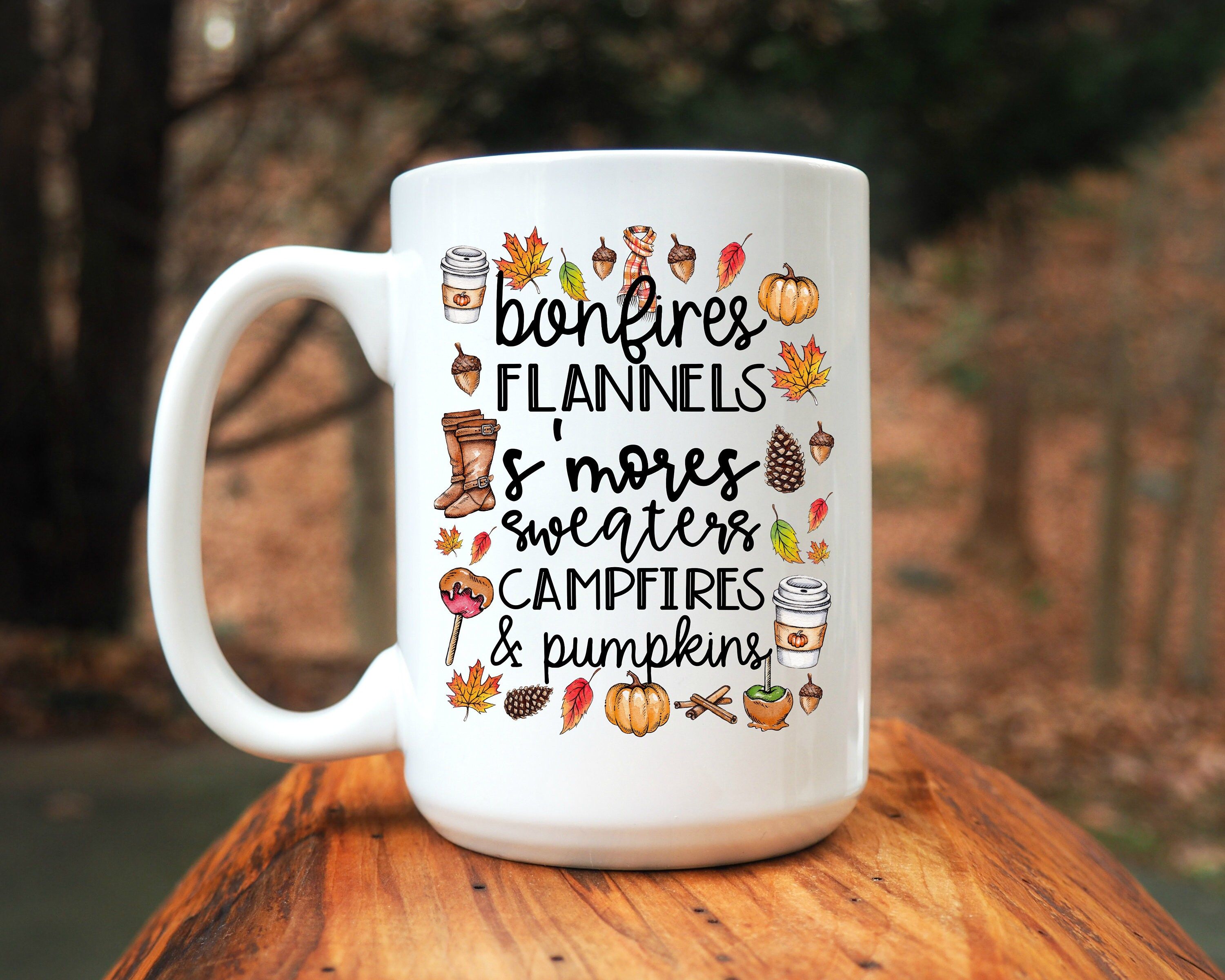 Fall Mug- I love Fall Mug, Basic Fall Girl Mug, Bonfires, Campfires, and Pumpkin Spice | Etsy (US)