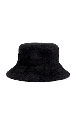 Saint Laurent Fluffy Bucket Hat in Black | FWRD | FWRD 