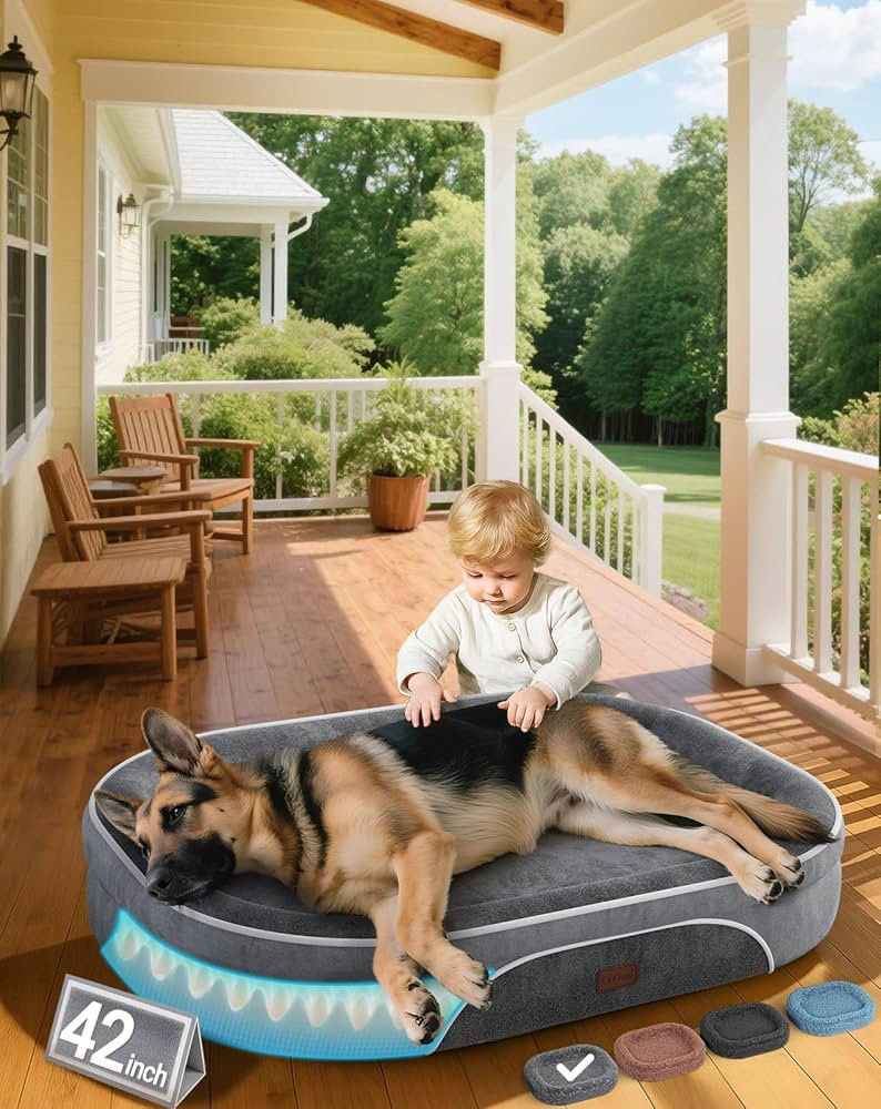 OhGeni Orthopedic Big Dog Couch Pet Sofa XL Sized Cat Beds Mom Gifts for Christmas with Comfort F... | Amazon (US)