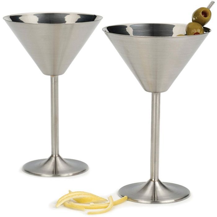 RSVP International Stainless Steel 6 Ounce Martini Glass, Set of 2 | Target