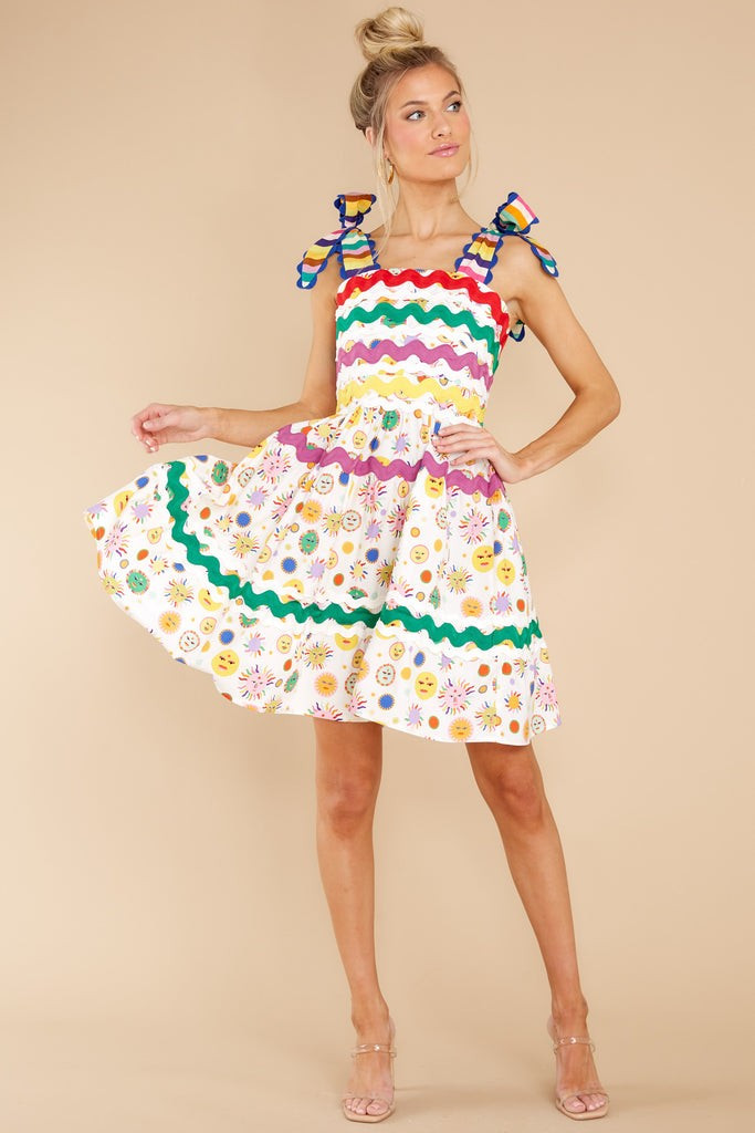 Suhail White Multi Dress | Red Dress 