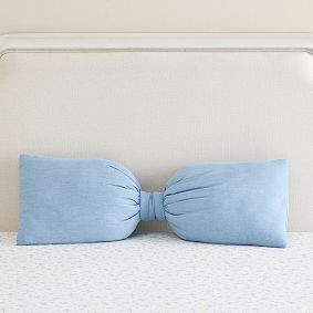 LoveShackFancy Oversized Bow Denim Pillow | Pottery Barn Teen