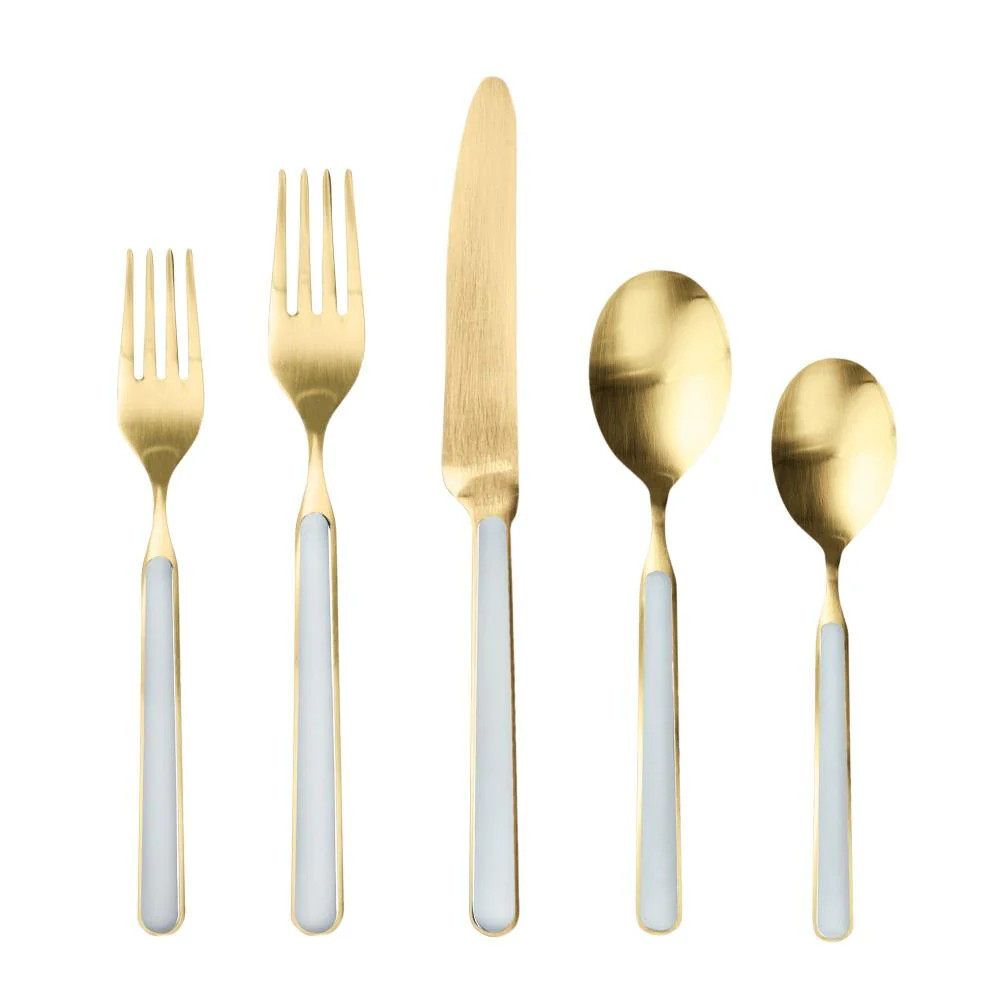 Mepra Fantasia Ice Oro Brushed Light Blue 20-Piece Flatware Set | Sabavi Home