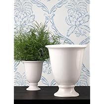 Serene Spaces Living Large White Porcelain Urn Vase, Pedestal Floral Pot, Decorative Container fo... | Amazon (US)