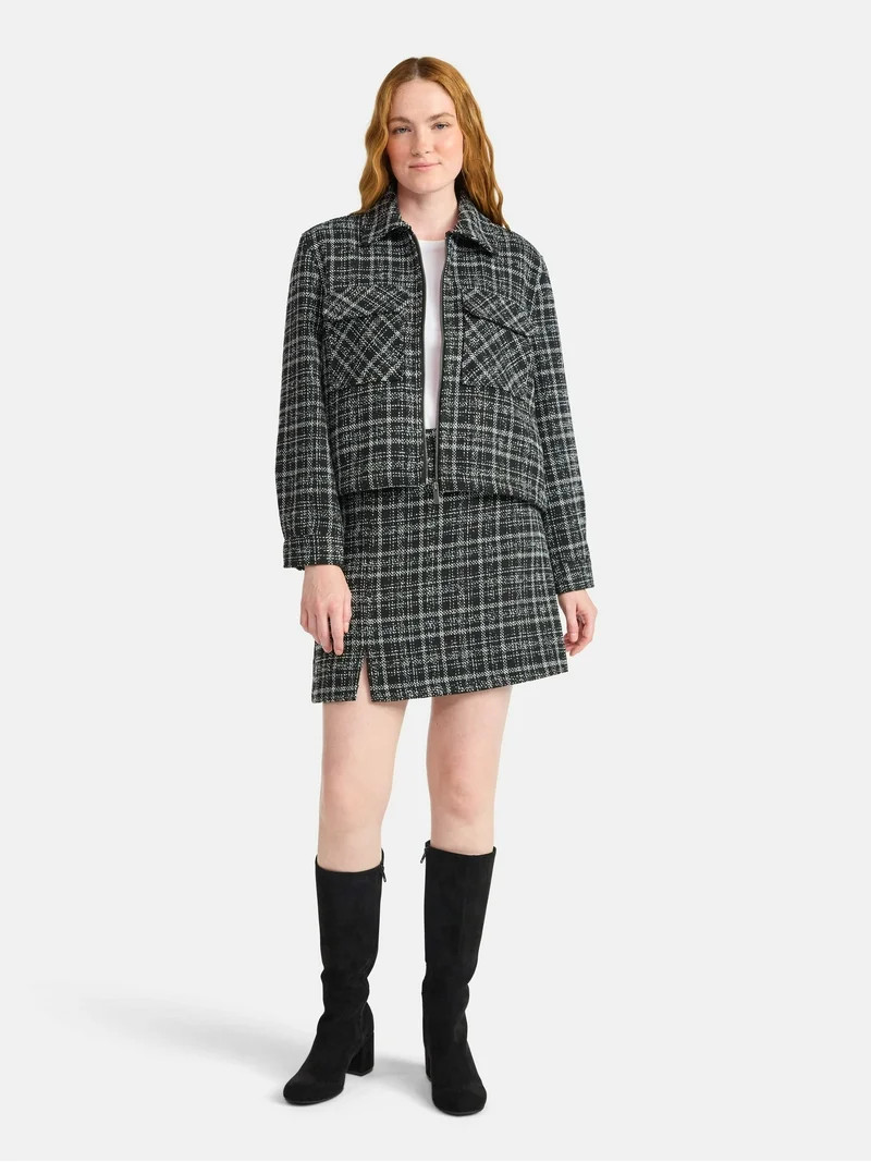 Time and Tru Women's Tweed Mini Skirt, Sizes XS-XXXL | Walmart (US)