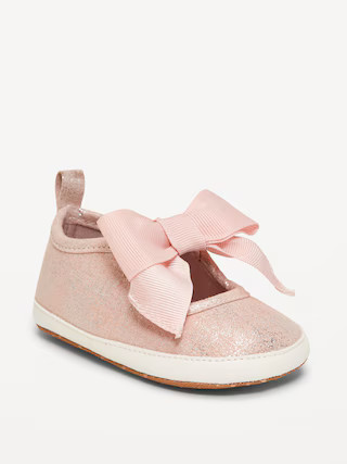 Shiny Faux-Suede Bow Sneakers for Baby | Old Navy (US)