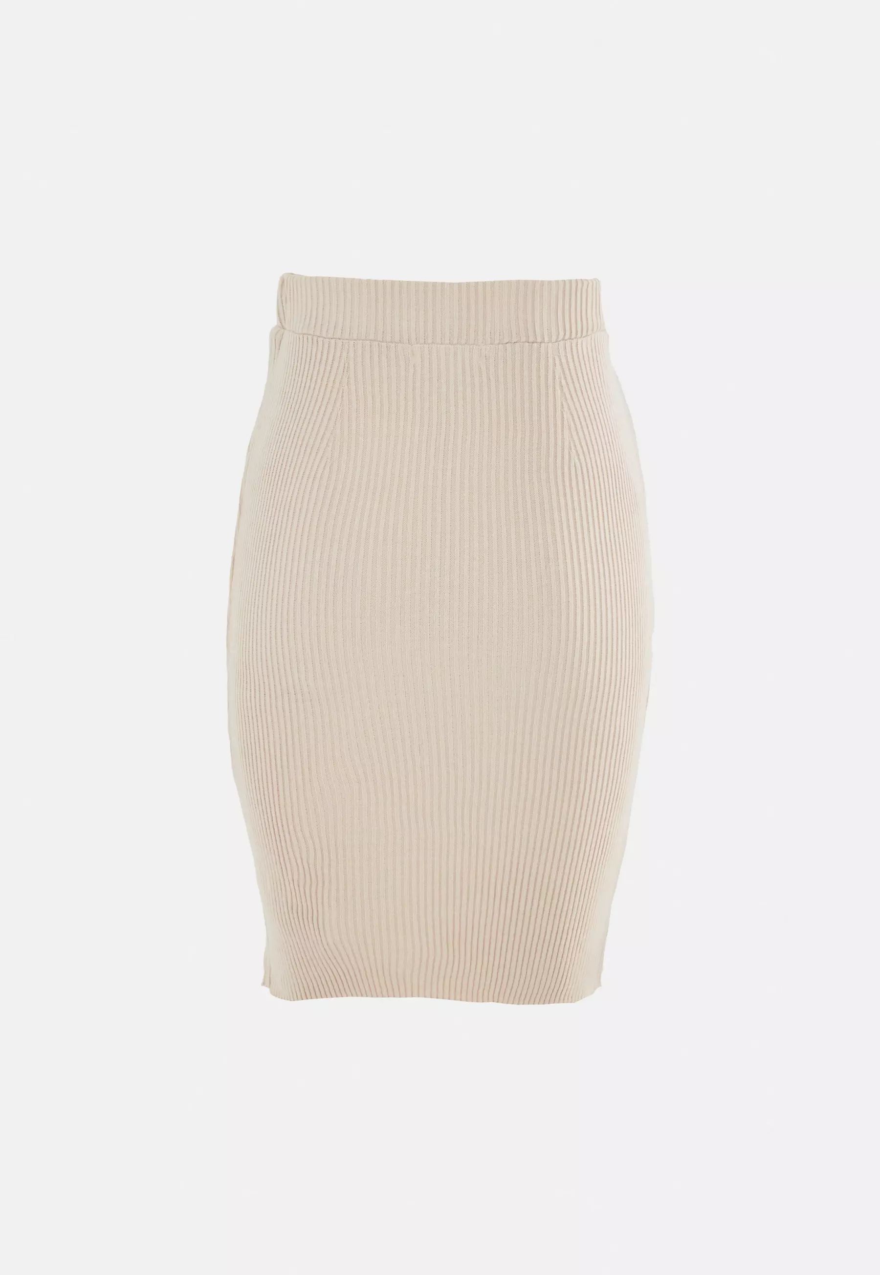 Camel Rib Knitted Midaxi Skirt | Missguided (US & CA)