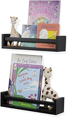 Wallniture Utah Set of 2 Multi-use Wood Kitchen Wall Shelf Black Spice Rack Also Good For Nursery... | Amazon (US)
