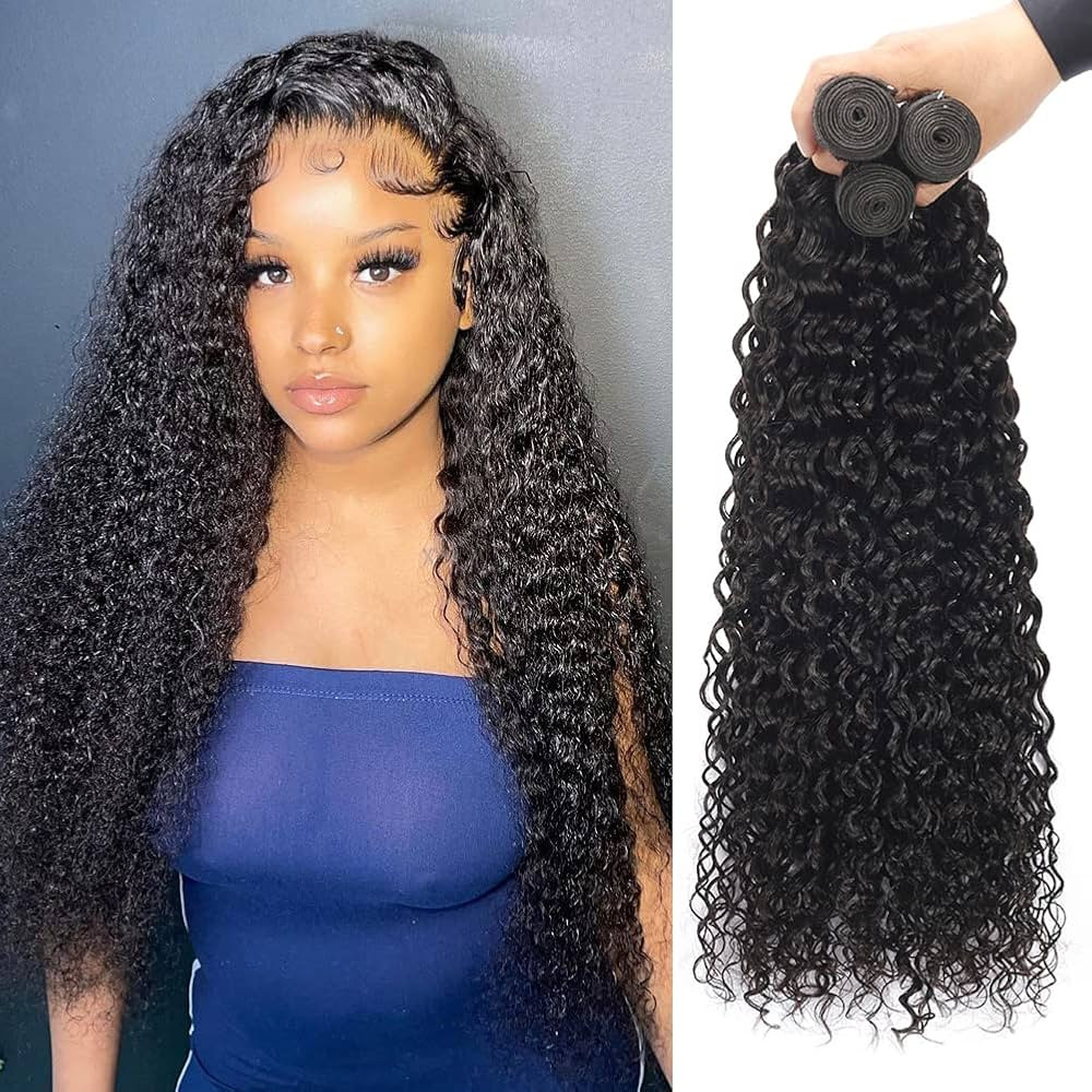 Water Wave Bundles Human Hair 3 Bundles Water Curly (20 22 24 Inch) Brazilian Full Virgin Remy Ha... | Amazon (US)