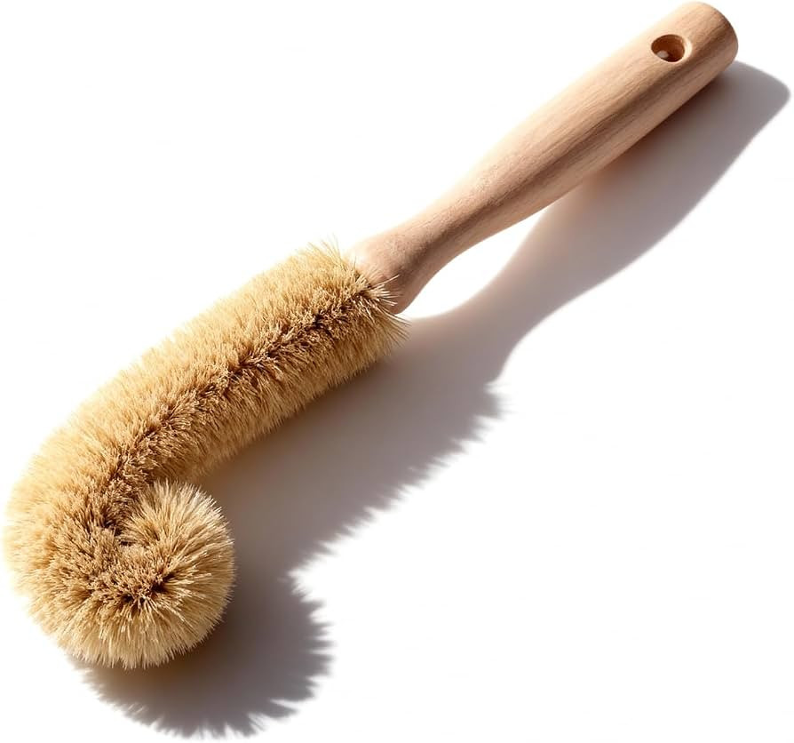 Bottle Brush Cleaner,Long Beech Wood Handle Non-Scratch,L-Shape for Cleaning Coffee Cups,Mason,Th... | Amazon (US)