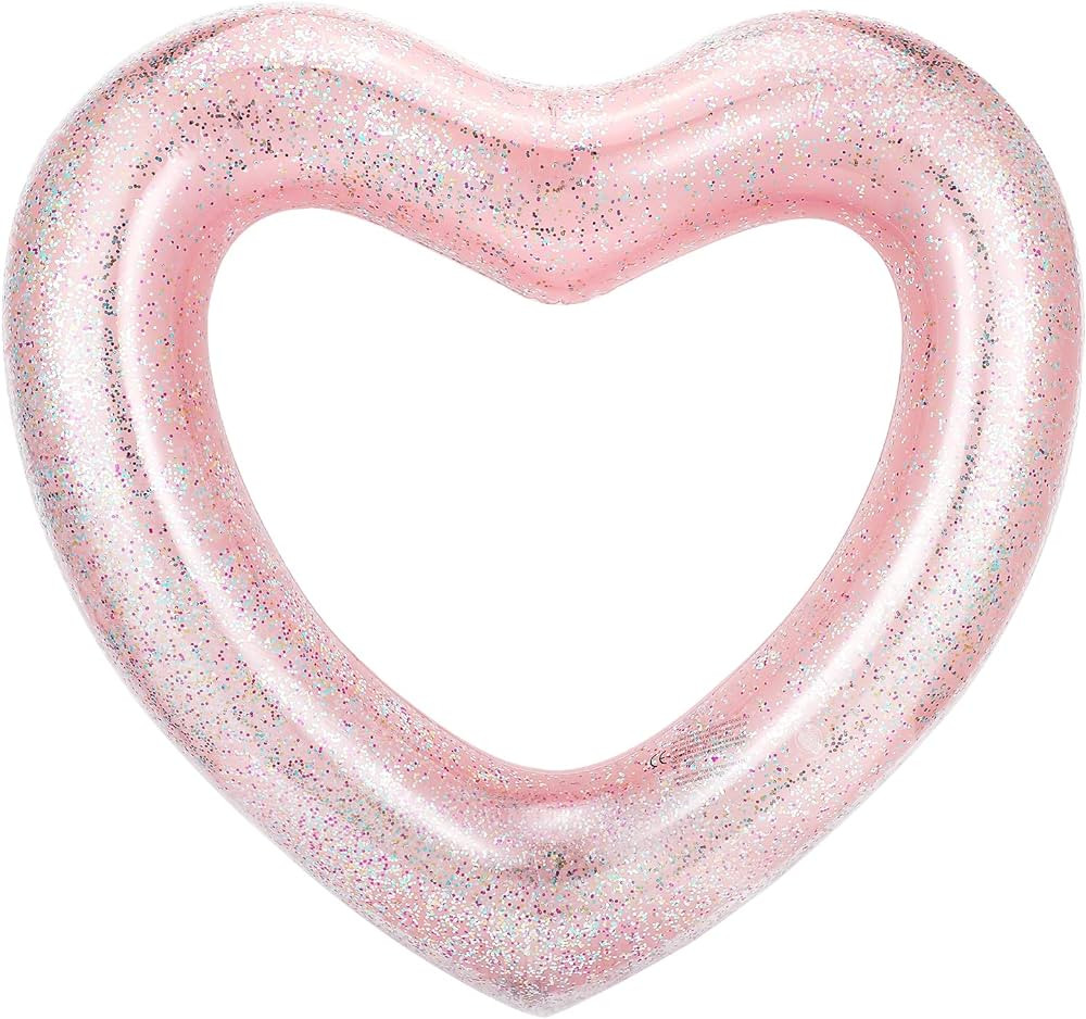 HeySplash Heart Pool Float, Heart Shaped Summer Swimming Pool Float Loungers Tube Ring Floatie, W... | Amazon (US)