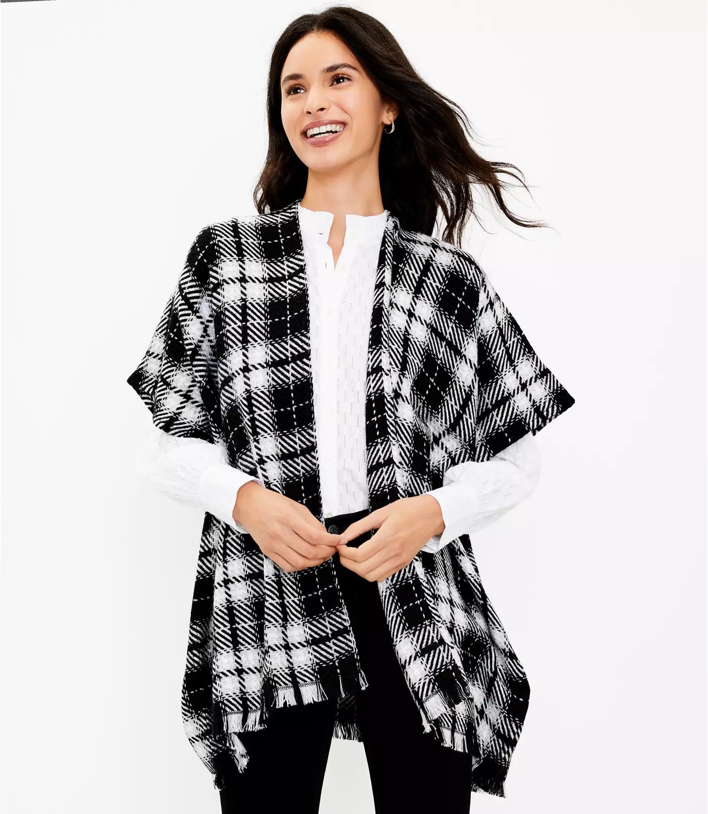 Modern Plaid Wrap | LOFT