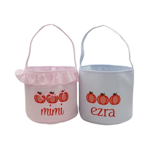 Mini Striped Applique Pumpkin Buckets | Cecil and Lou