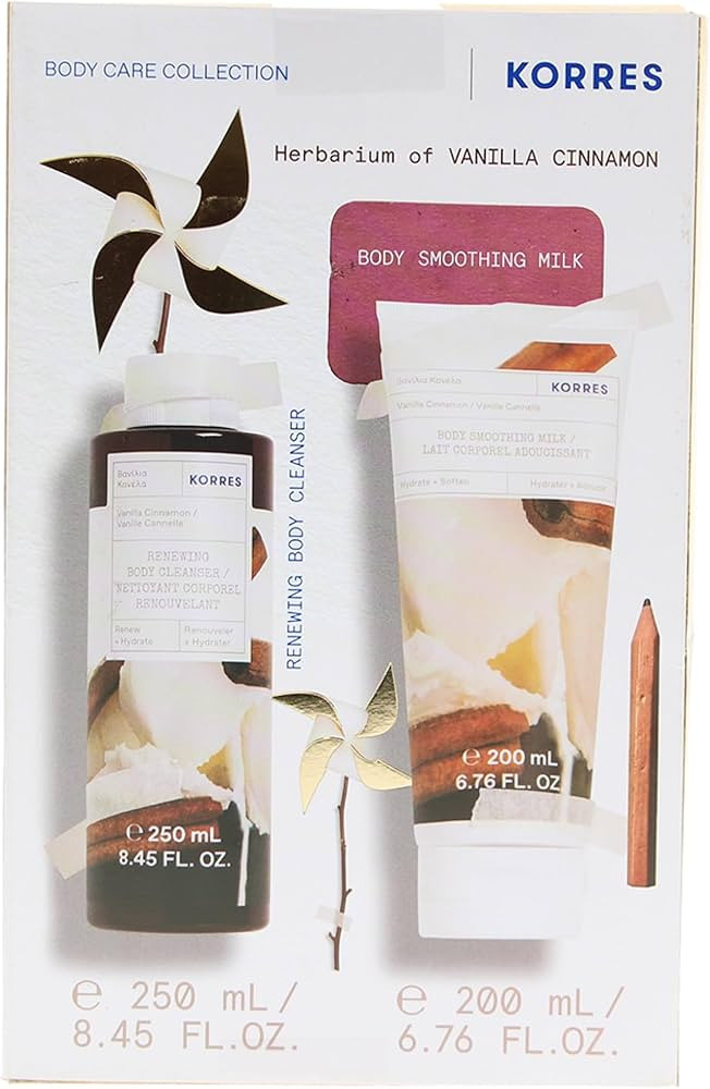 KORRES Vanilla Cinnamon Shower Gel & Body Milk Set, Value set, 450ml | Amazon (US)