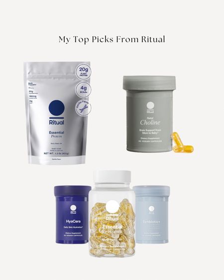 40% off Ritual bundles + 25% off sitewide! These are my top picks - the protein powder is a really subtle vanilla flavor with incredible ingredients, I use it almost daily. 
Also been taking this choline supp my entire pregnancy and couldn’t recommend more.  

#LTKBaby #LTKFamily #LTKBump